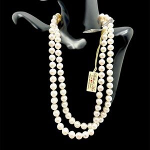 Belle de Mer 2 Row Freshwater Pearl Necklace . NWT
